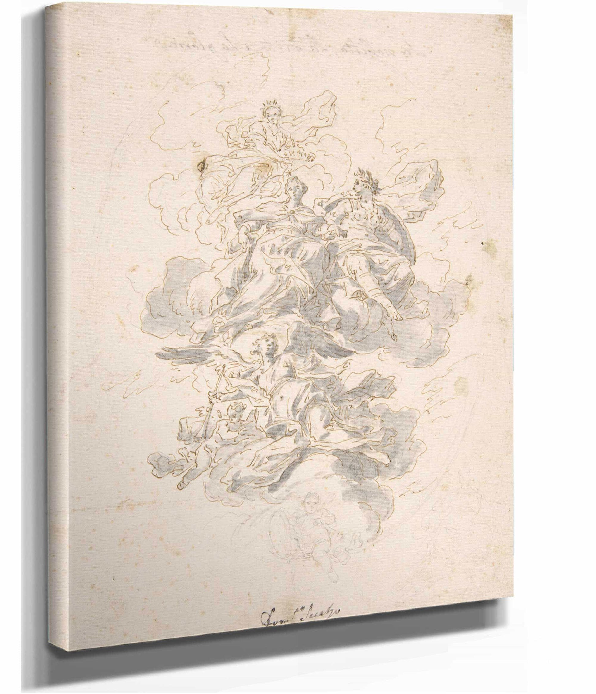 Group Of Allegorical Figures Sketch For A Ceiling Decoration   by Francesco Solimena