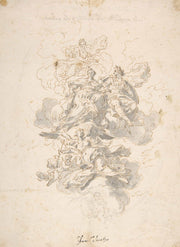 Group Of Allegorical Figures Sketch For A Ceiling Decoration   by Francesco Solimena