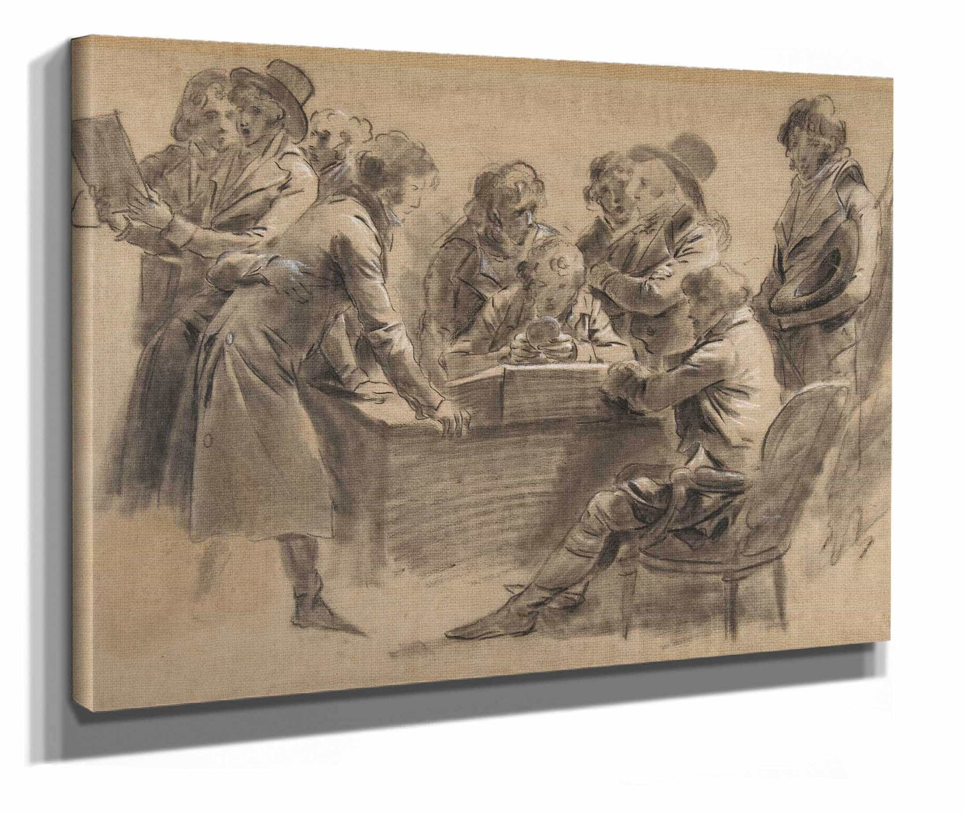 Group Of Artists In Jean Baptiste Isabeys Studio by Louis Leopold Boilly