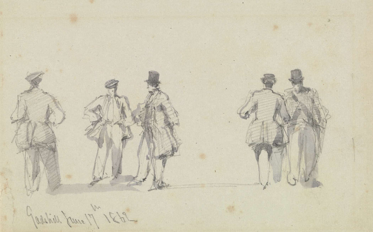 Group Of Figures Gadshill by David Roberts