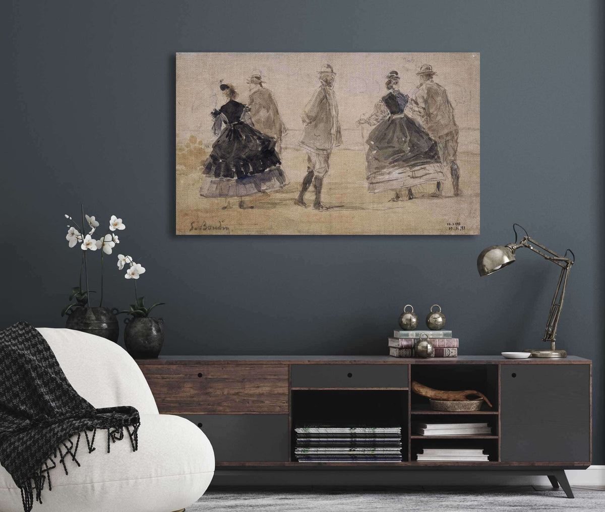 Groupe Au Bord De La Mer by Eugene Boudin