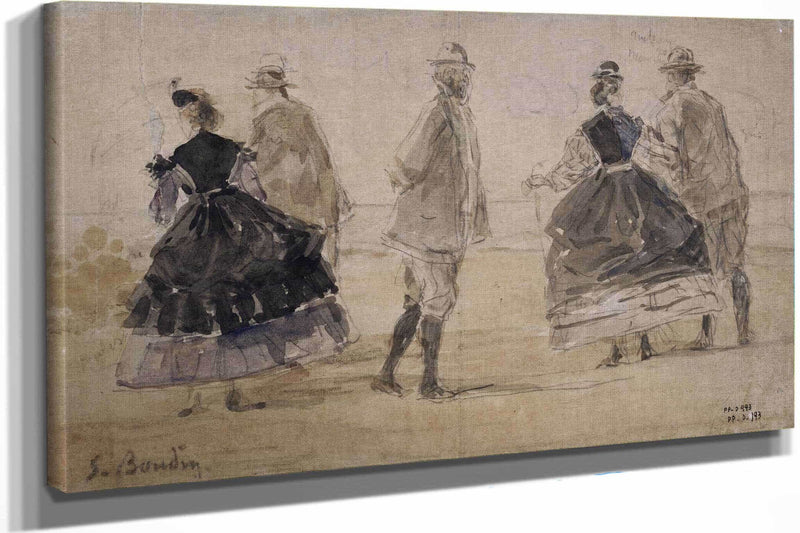 Groupe Au Bord De La Mer by Eugene Boudin