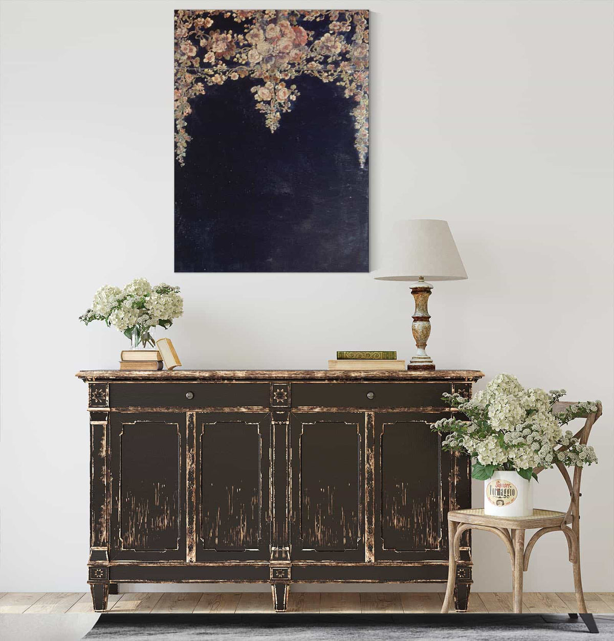 Guirlandes De Fleurs Peinture Sur Un Miroir by Narcisse Virgile Diaz De La Pena