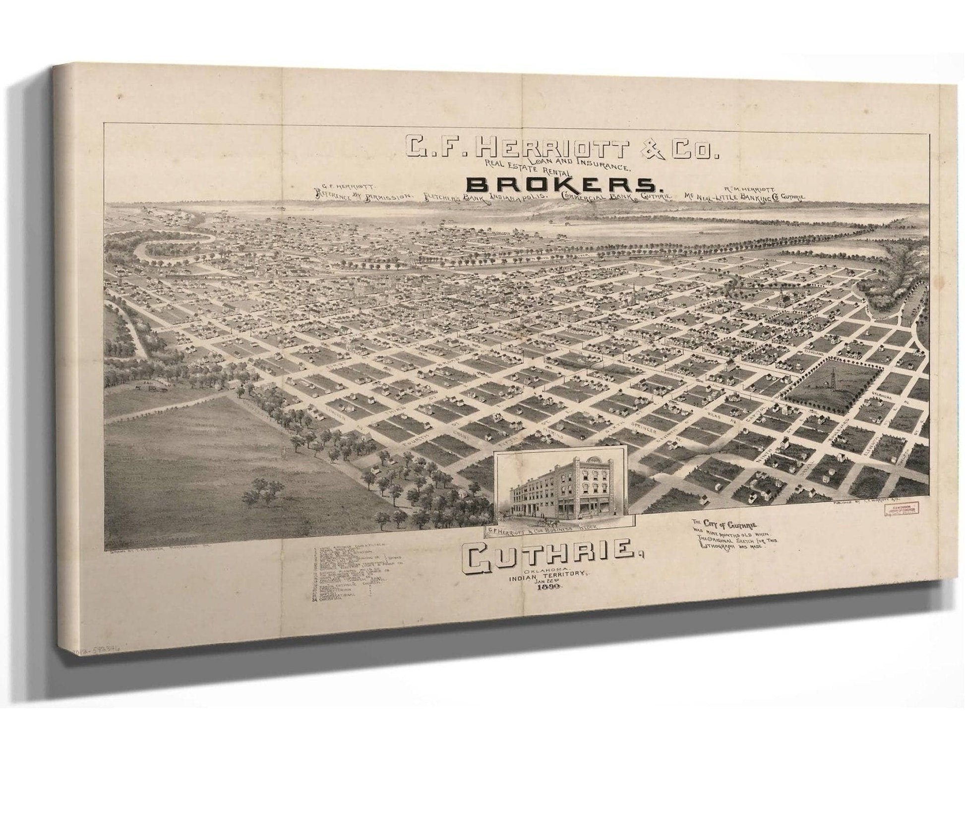 Guthrie Oklahoma Indian Territory Jan 22nd 1890  State Of Oklahoma