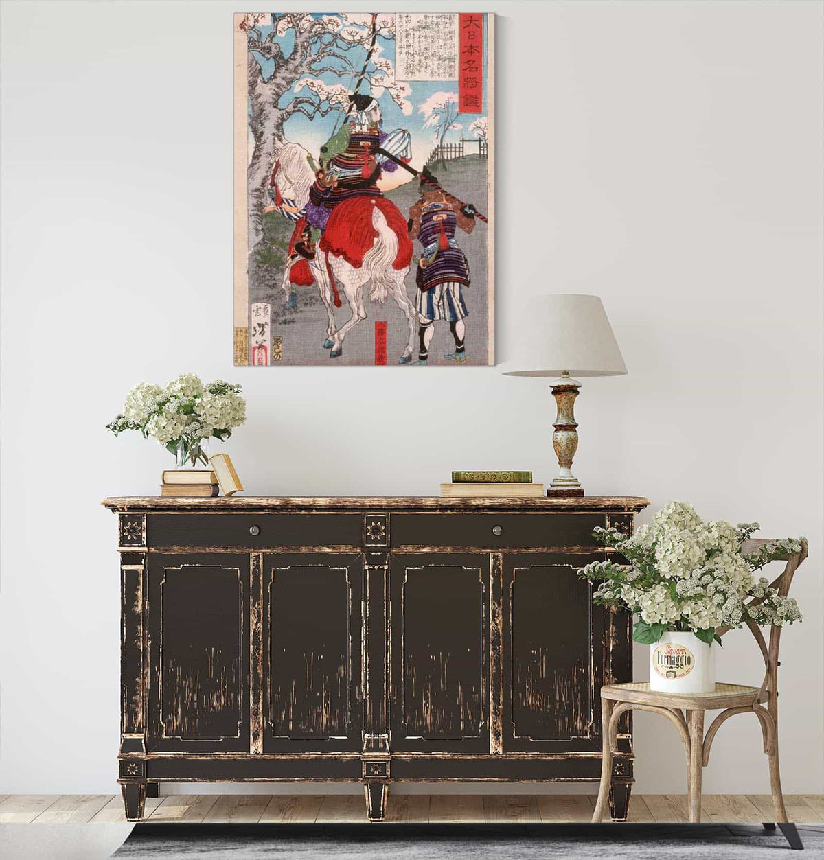 Hachimantaro Yoshiie At Nakoso Barrier by Tsukioka Yoshitoshi