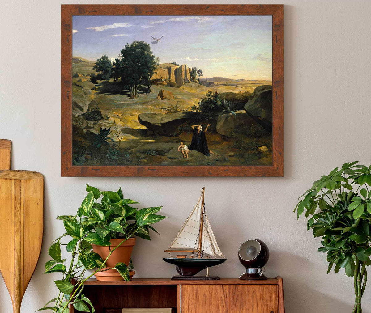 Hagar In The Wilderness by Jean Baptiste Camille Corot