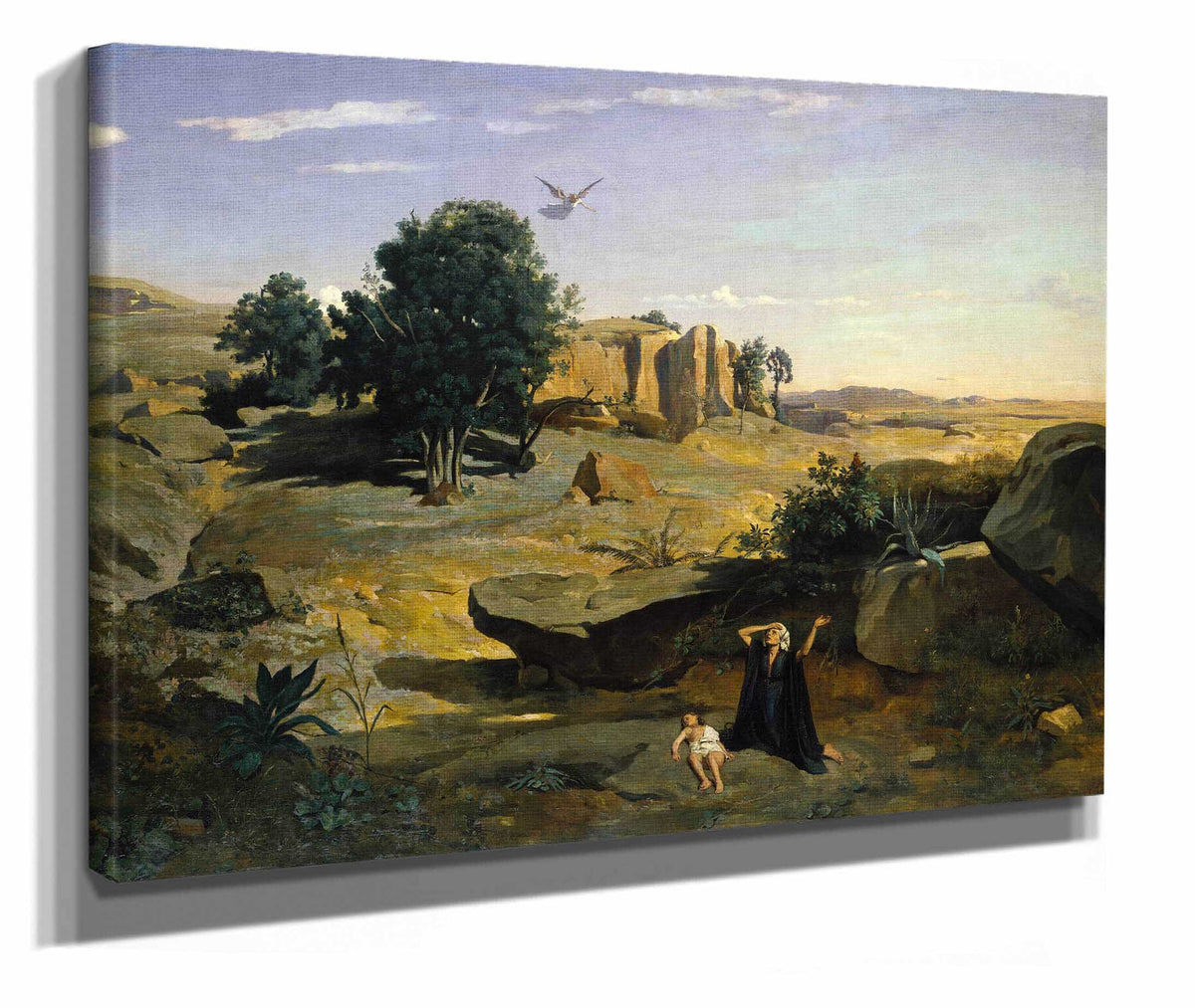 Hagar In The Wilderness by Jean Baptiste Camille Corot