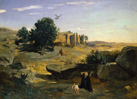 Hagar In The Wilderness by Jean Baptiste Camille Corot