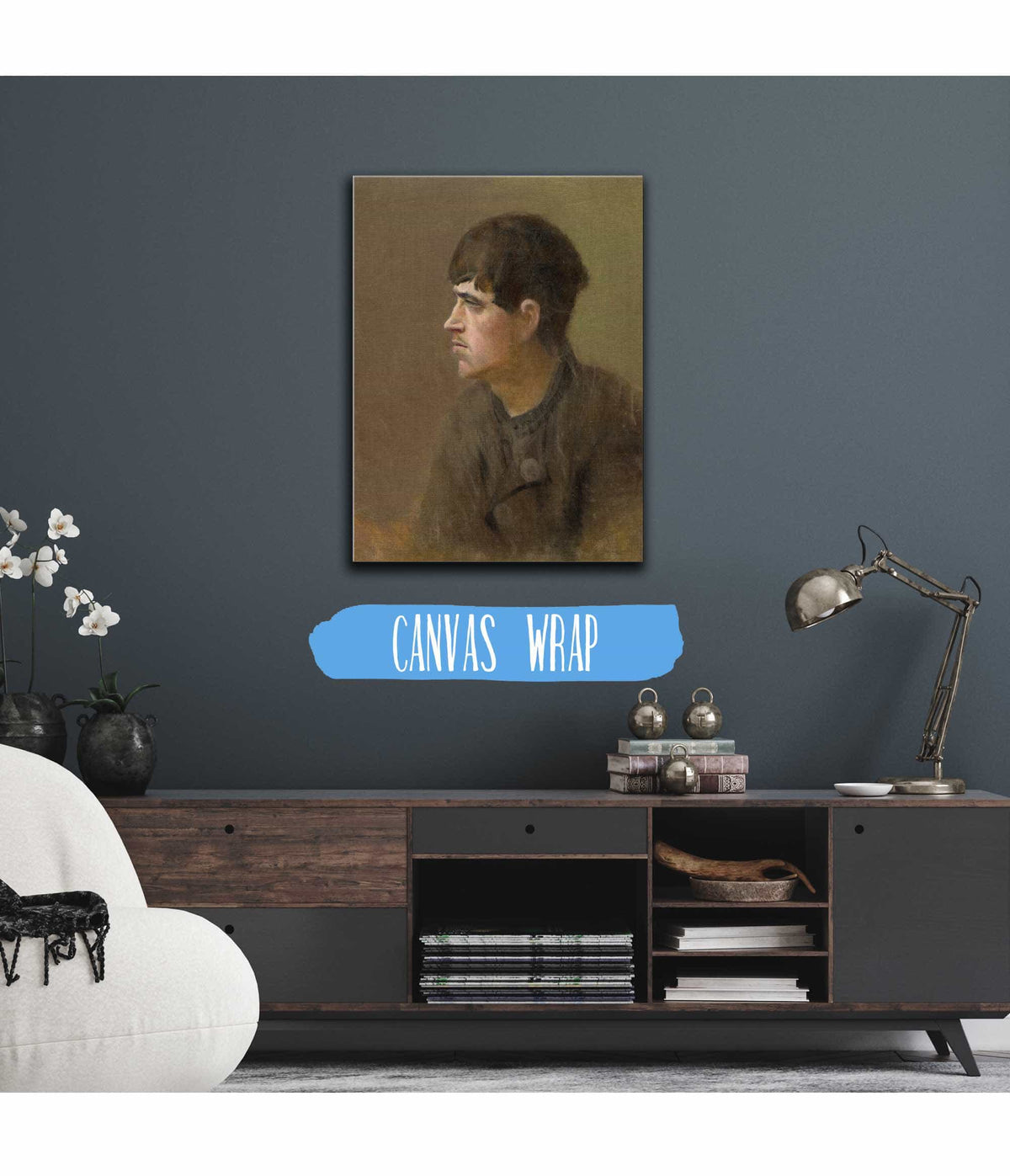 Half Figure Of A Young Man From Profile   by Ladislav Mednyanszky