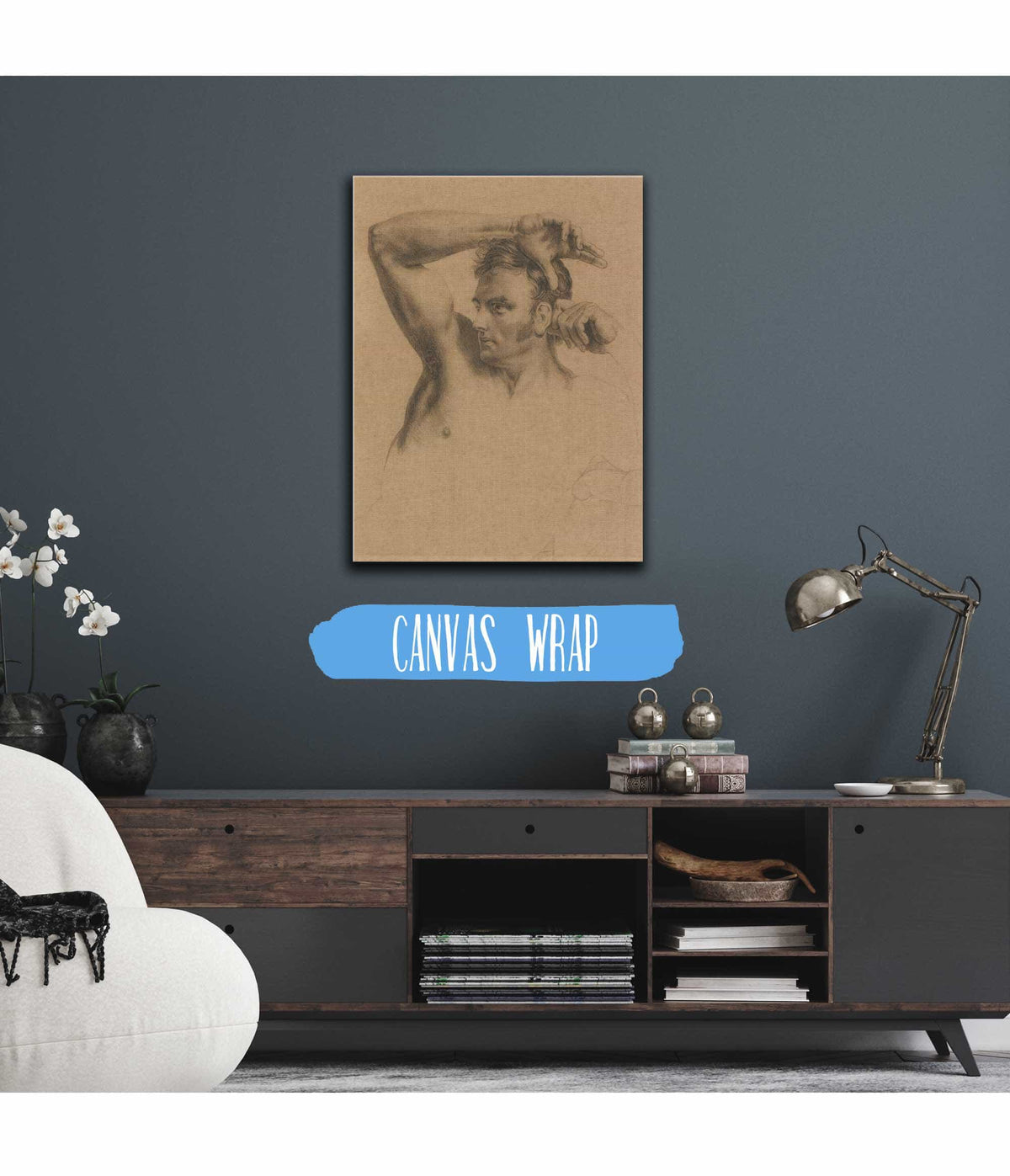 Half Length Male Nude Early Th Century by William Etty