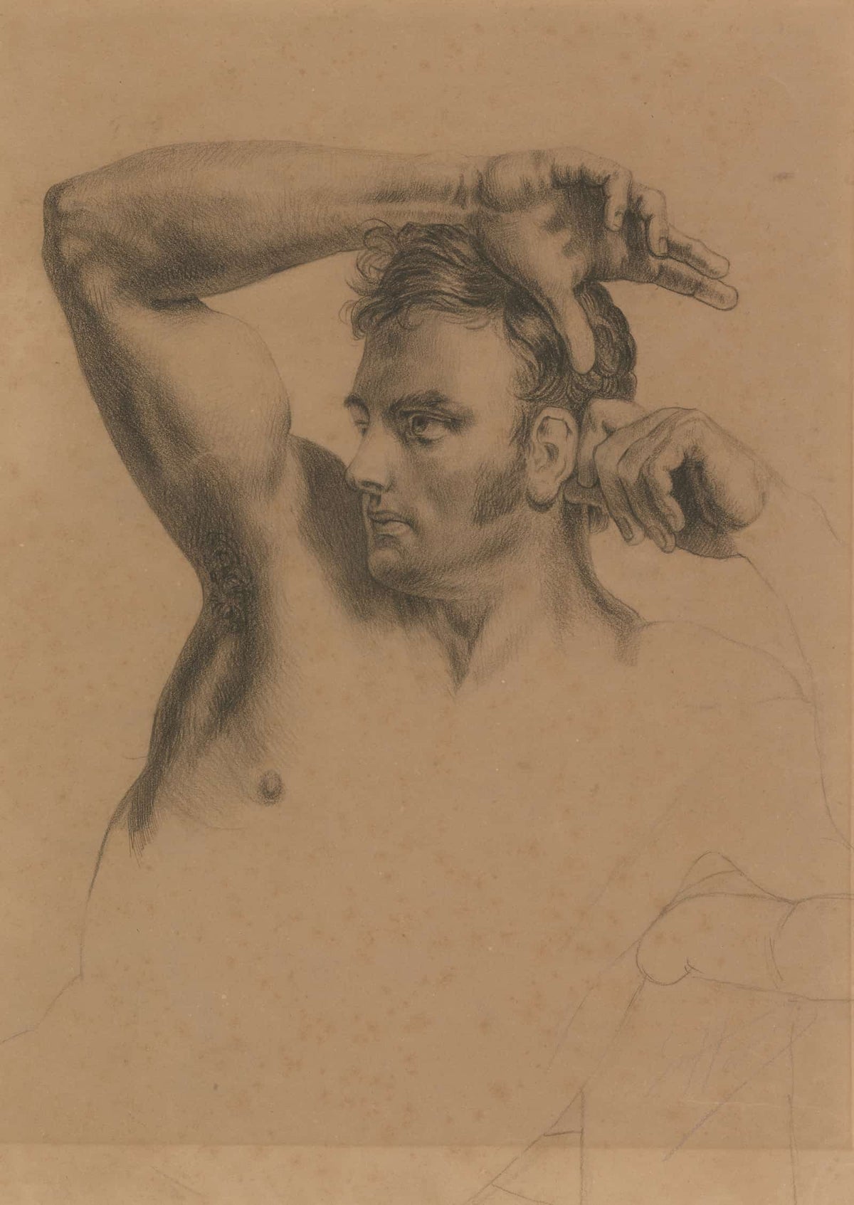 Half Length Male Nude Early Th Century by William Etty