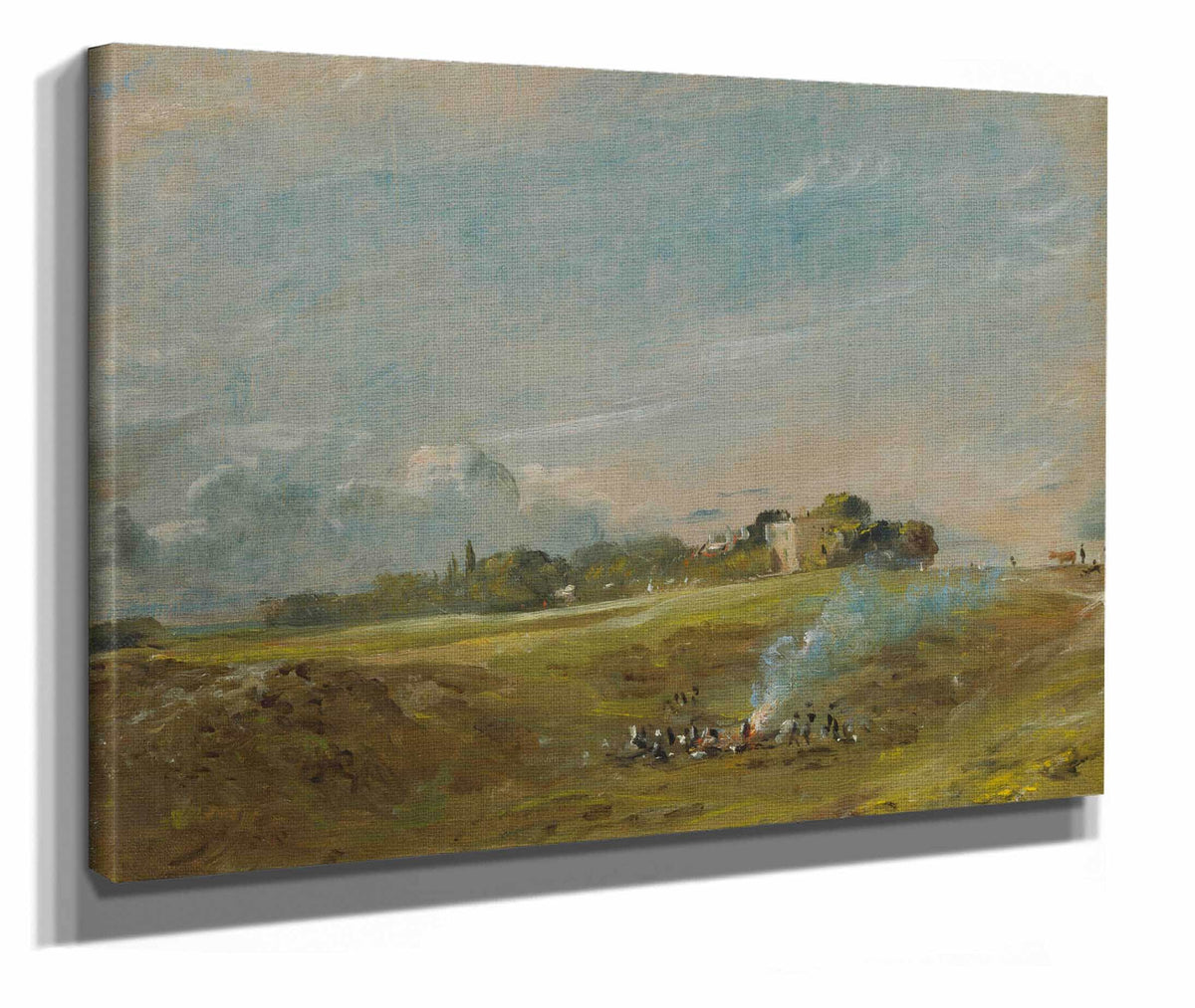 Hampstead Heath With A Bonfire by John Constable