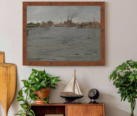 Harbor Scene Brooklyn Docks by William Merritt Chase