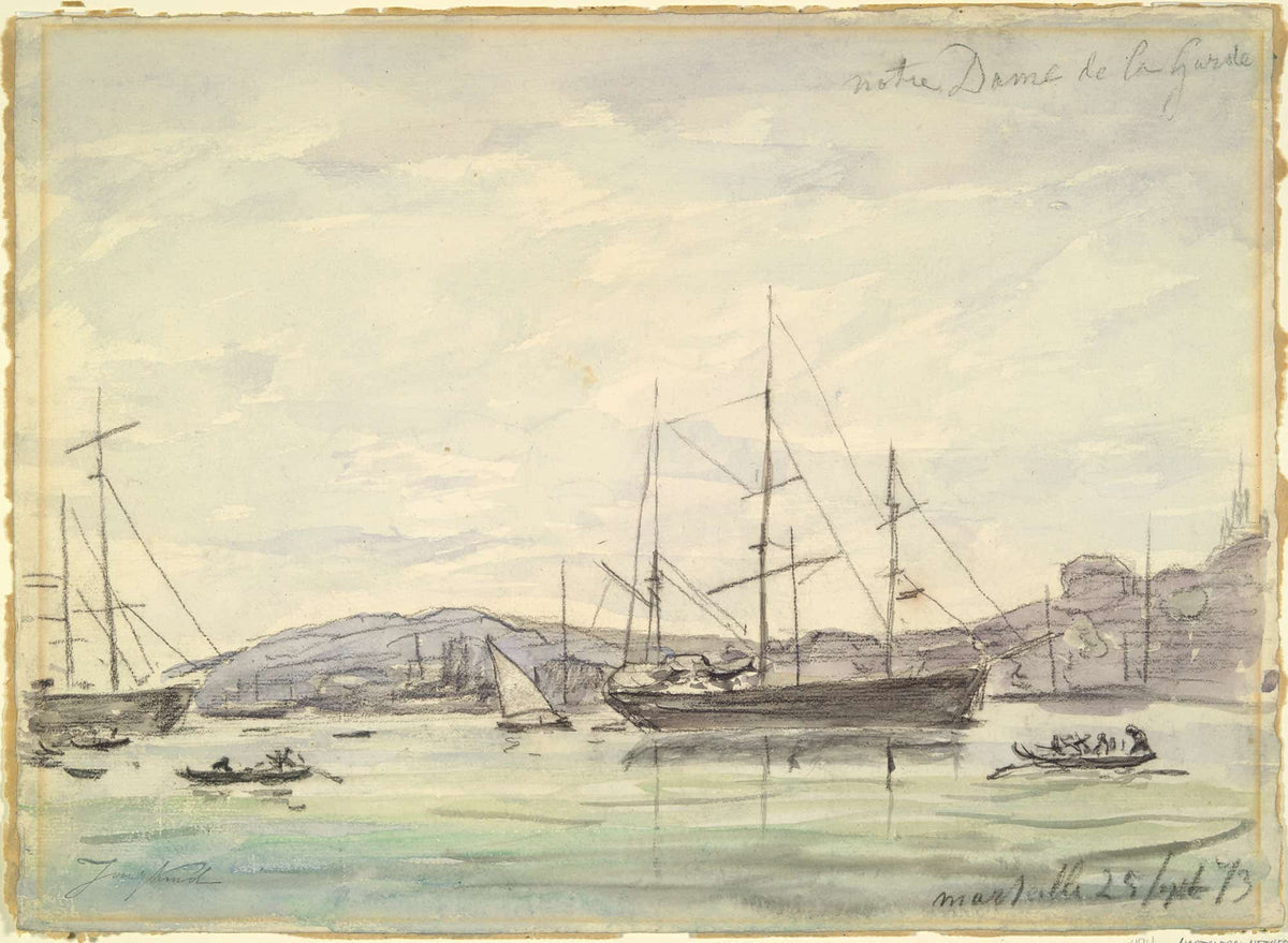 Harbor Scene Marseilles by Johan Barthold Jongkind