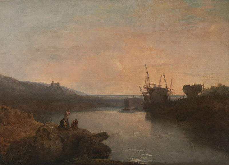 Harlech Castle From Tygwyn Ferry Summers Evening Twilight by Joseph Mallord William Turner