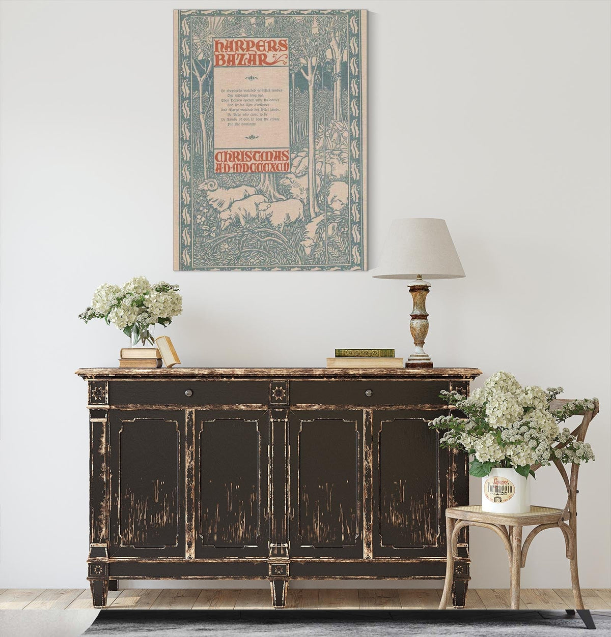 Harpers Bazar Christmas Ad Mdcccxcv by Will Bradley