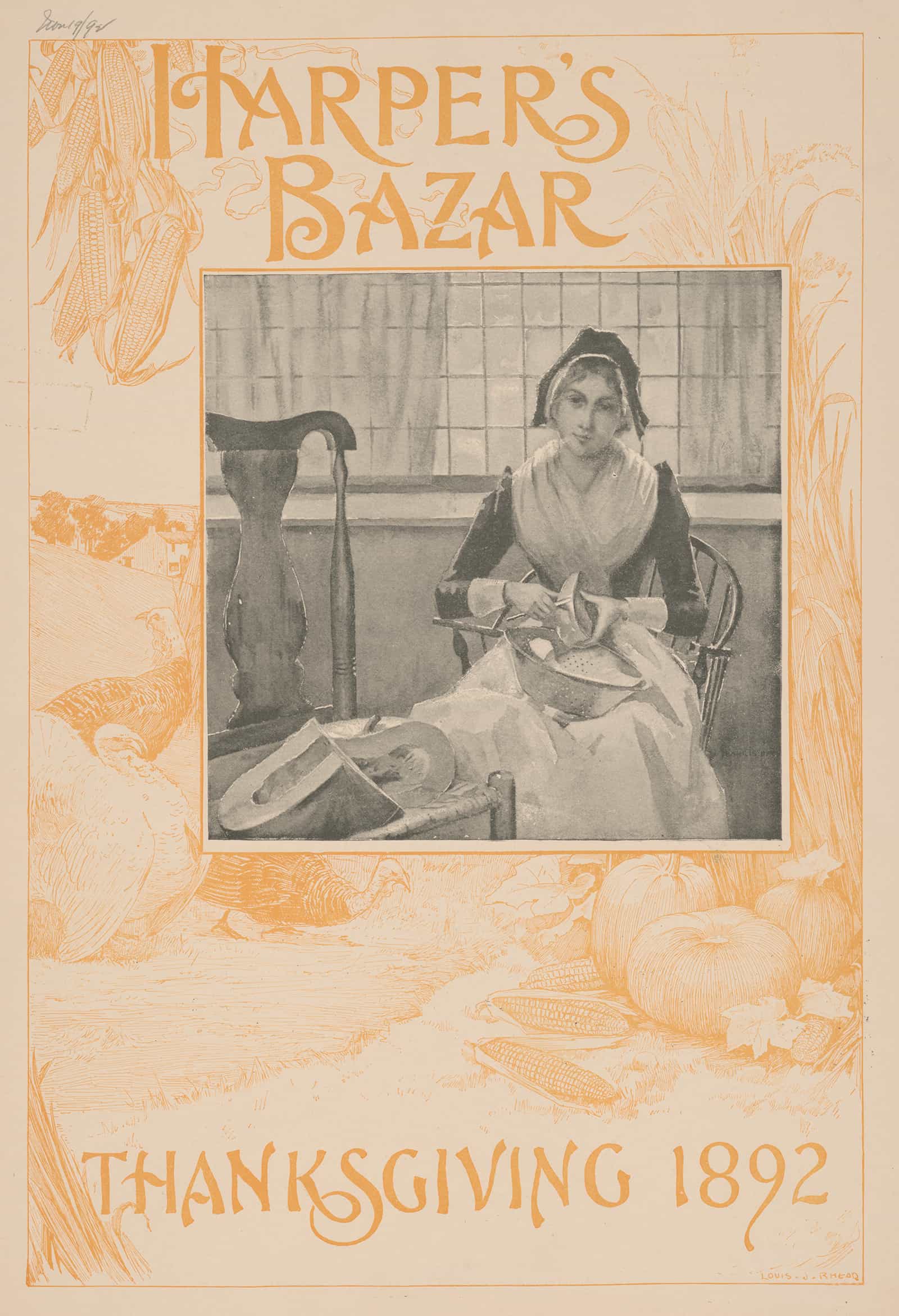 Harpers Bazar Thanksgiving by Louis Rhead