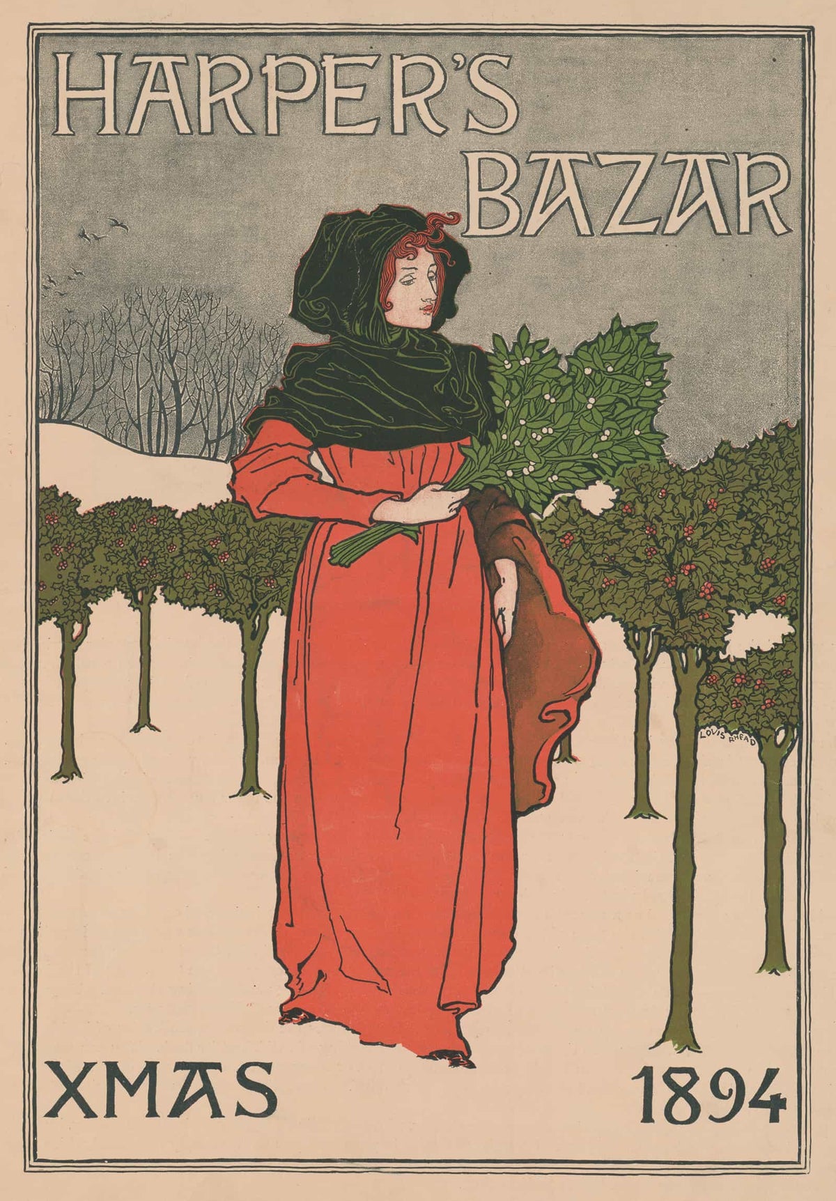 Harpers Bazar Xmas by Louis Rhead