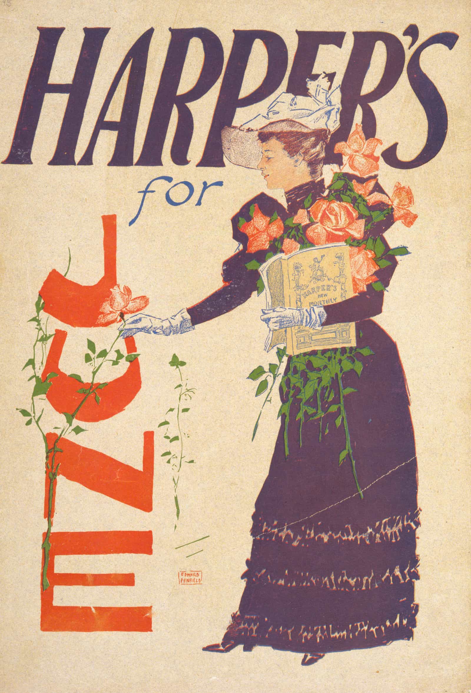 Harpers For June by Edward Penfield