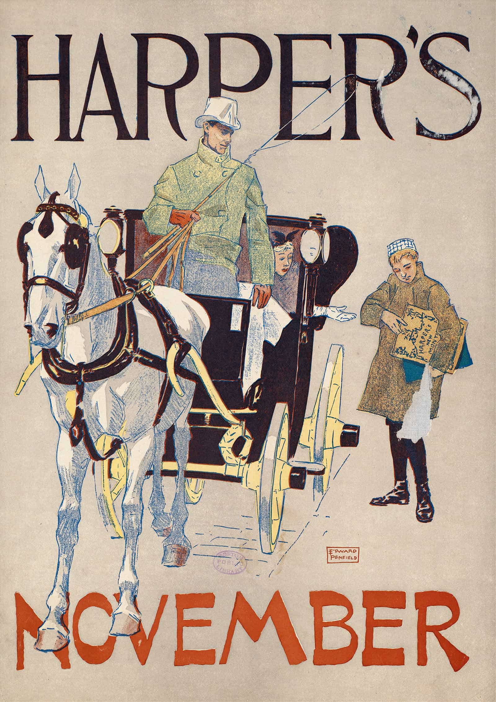 Harpers November by Edward Penfield