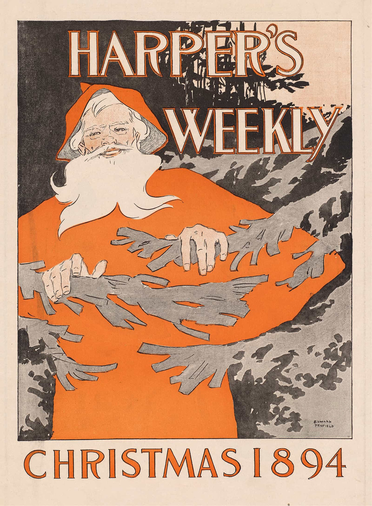 Harpers Weekly Christmas  by Edward Penfield