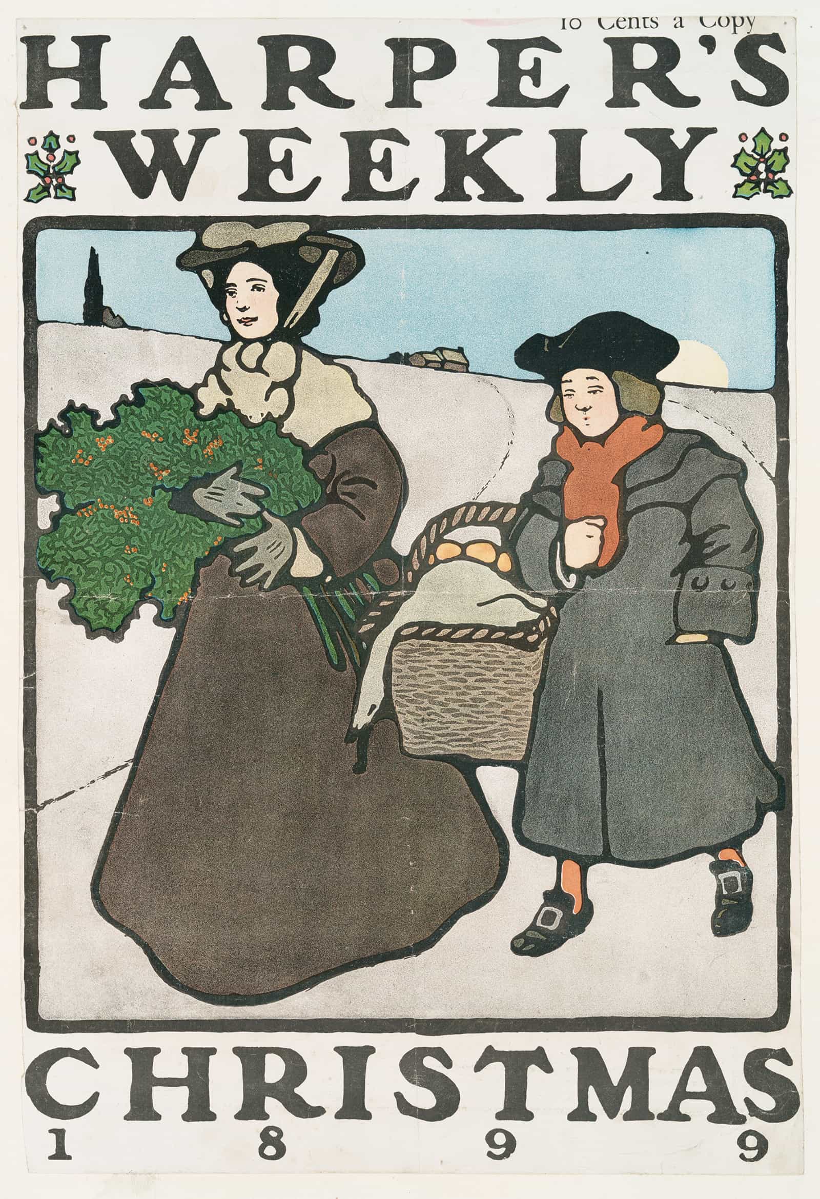 Harpers Weekly Christmas  by Edward Penfield