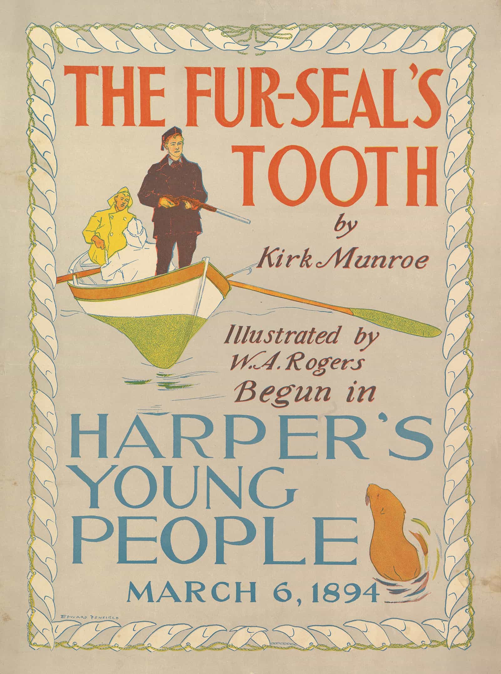 Harpers Young People The Fur Seals Tooth By Kirk Monroe by Edward Penfield