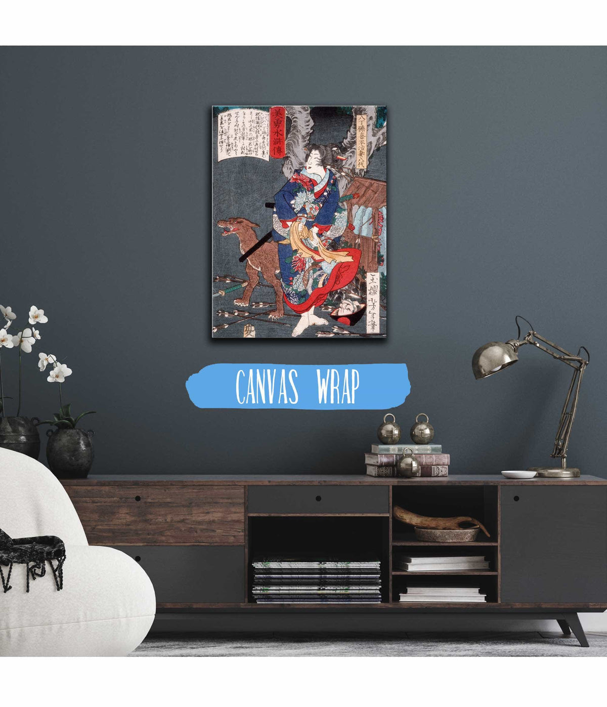 Hatchotsubute Kiheijis Wife Yatsushiro With A Dog by Tsukioka Yoshitoshi