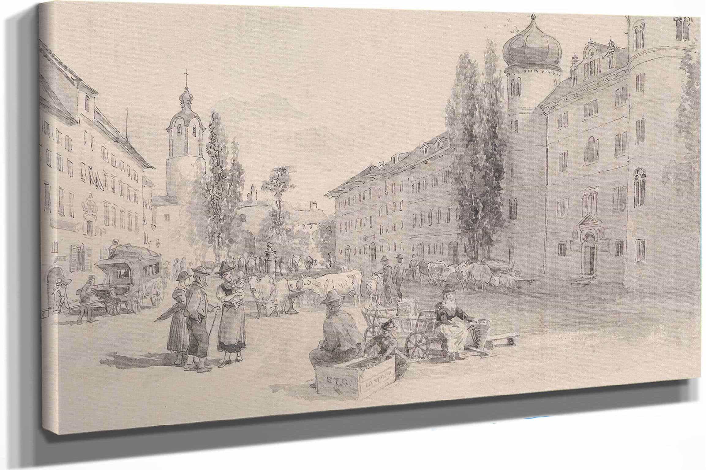 Hauptplatz In Lienz by Edward Theodore Compton
