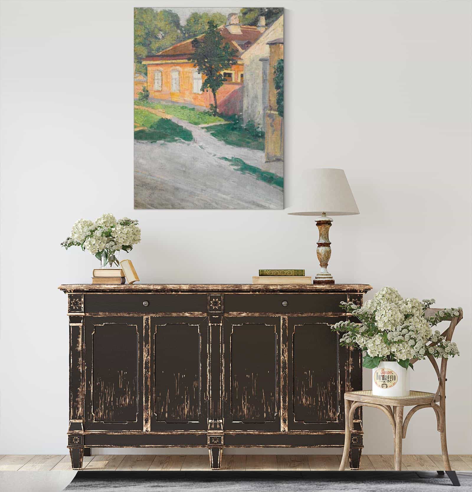 Haus In Hutteldorf House In Hutteldorf by Egon Schiele