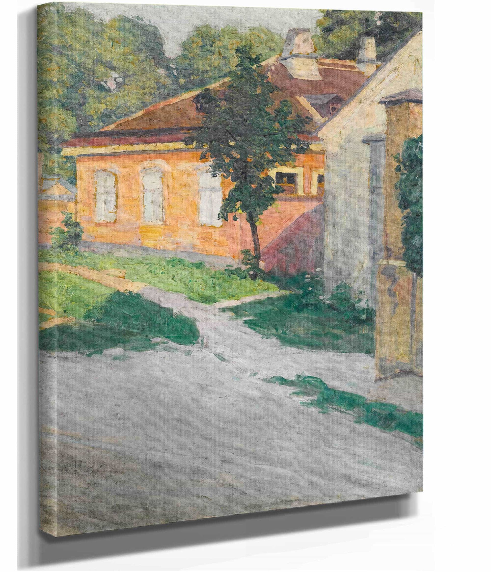 Haus In Hutteldorf House In Hutteldorf by Egon Schiele