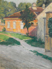 Haus In Hutteldorf House In Hutteldorf by Egon Schiele