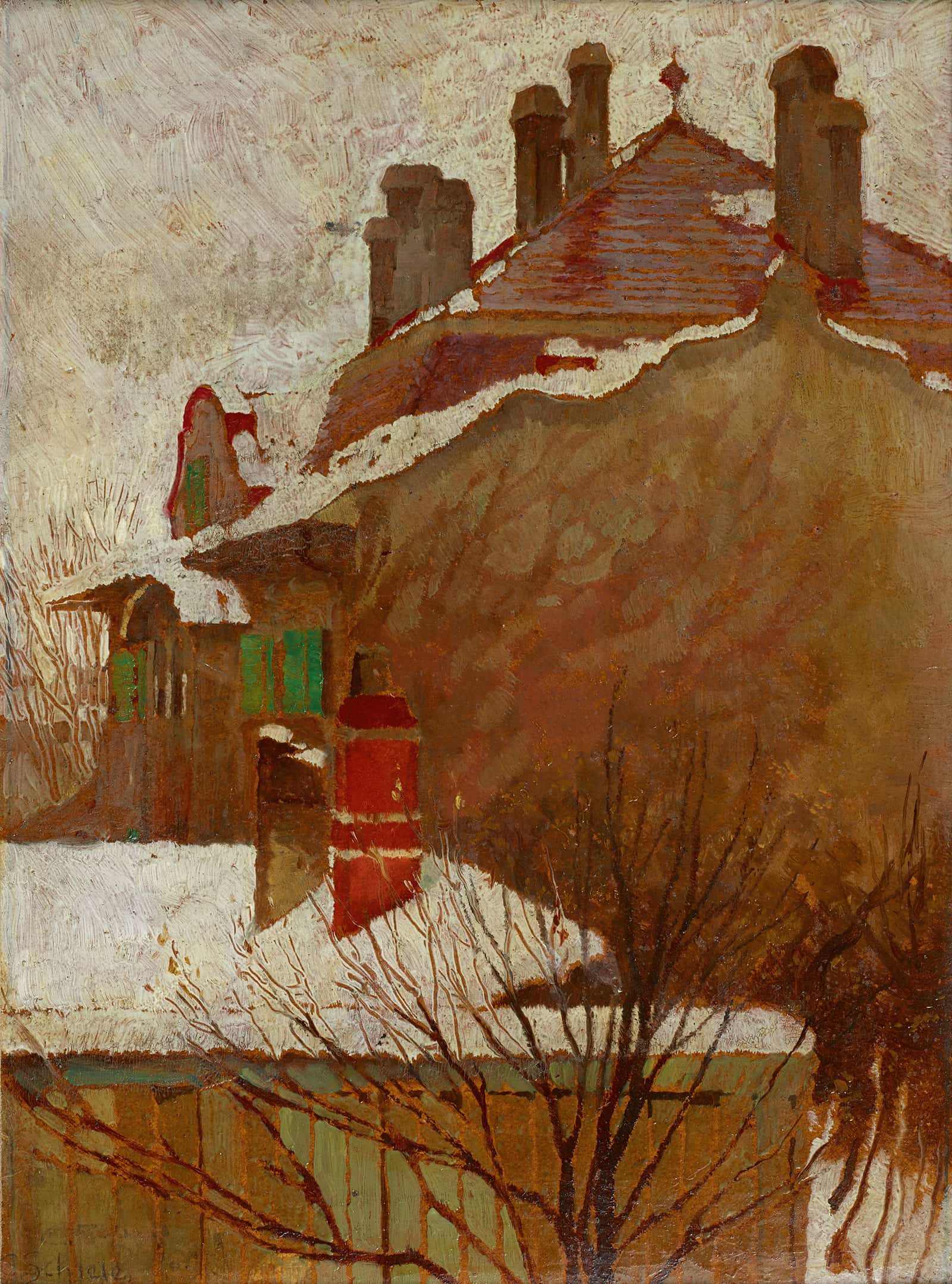 Hauser Im Winter Blick Aus Dem Atelier by Egon Schiele