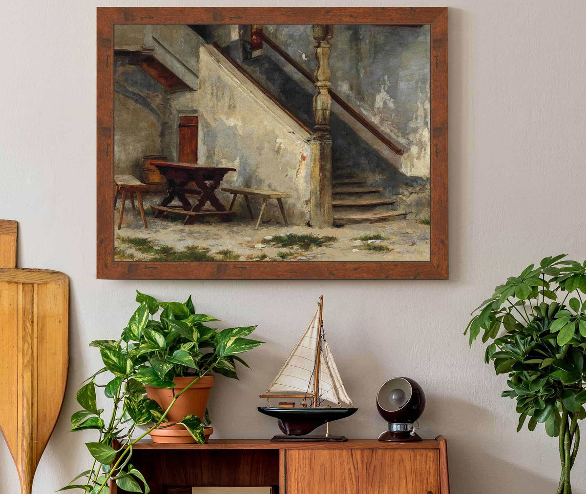 Hausgang Mit Treppenaufgang by Franz Von Defregger