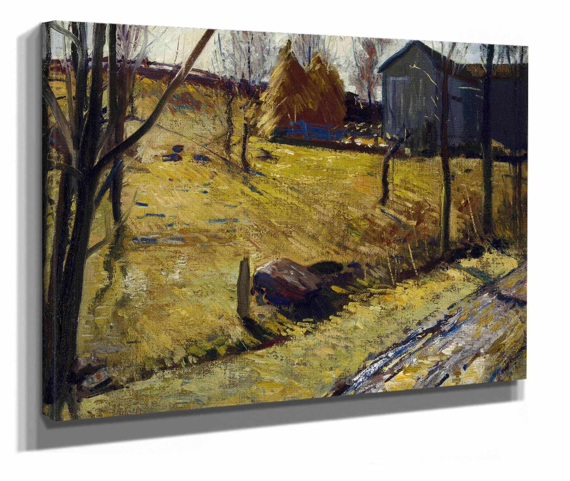 Haystacks And Barn by George Wesley Bellows