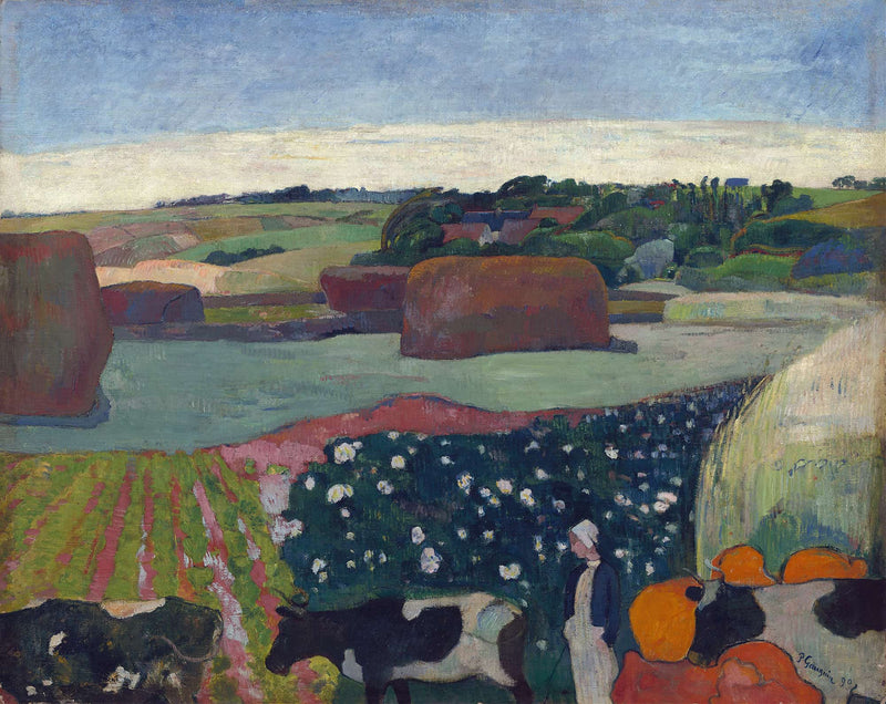 Haystacks In Brittany by Paul Gauguin