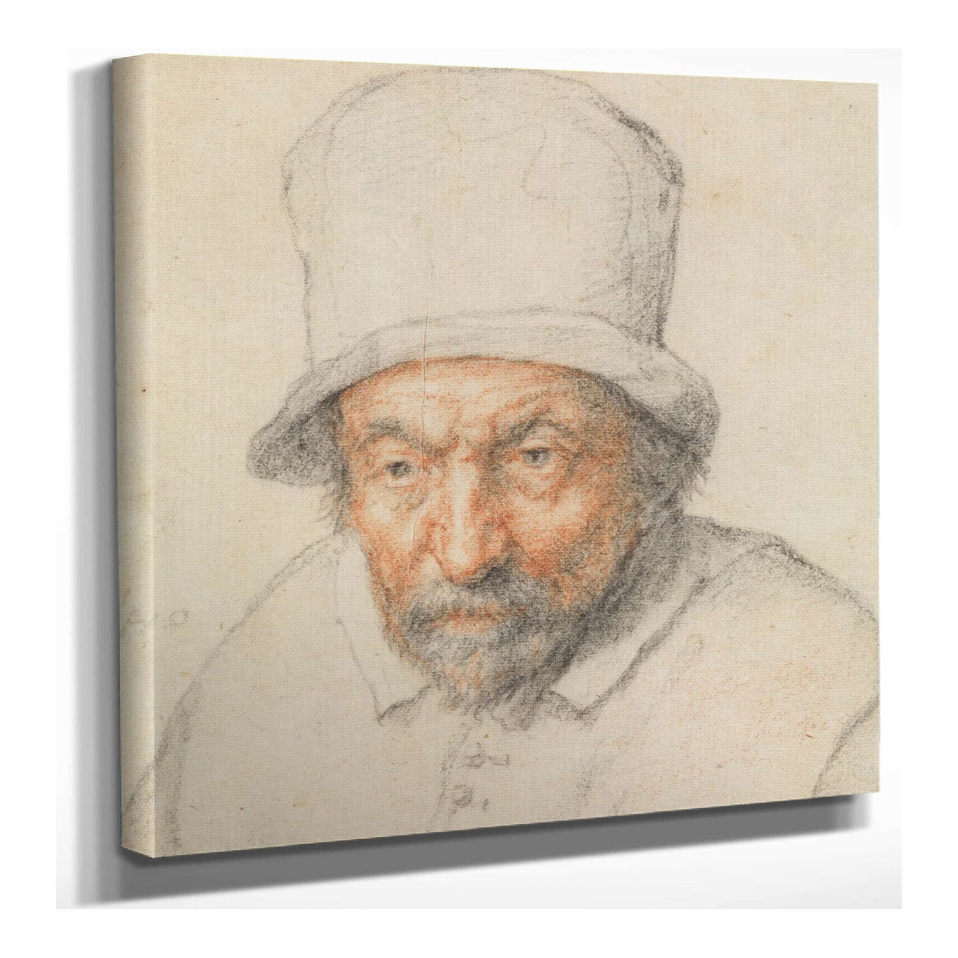 Head Of A Bearded Man In A Hat by Adriaen Van Ostade
