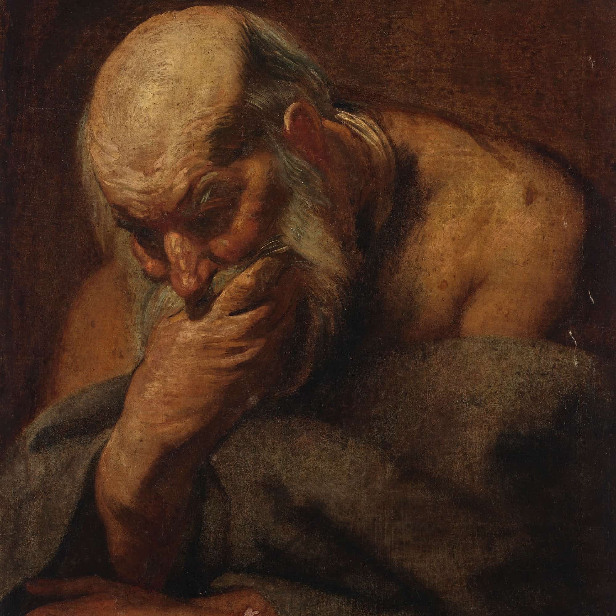 Head Of A Bearded Man Possibly An Apostle by Jacob Jordaens