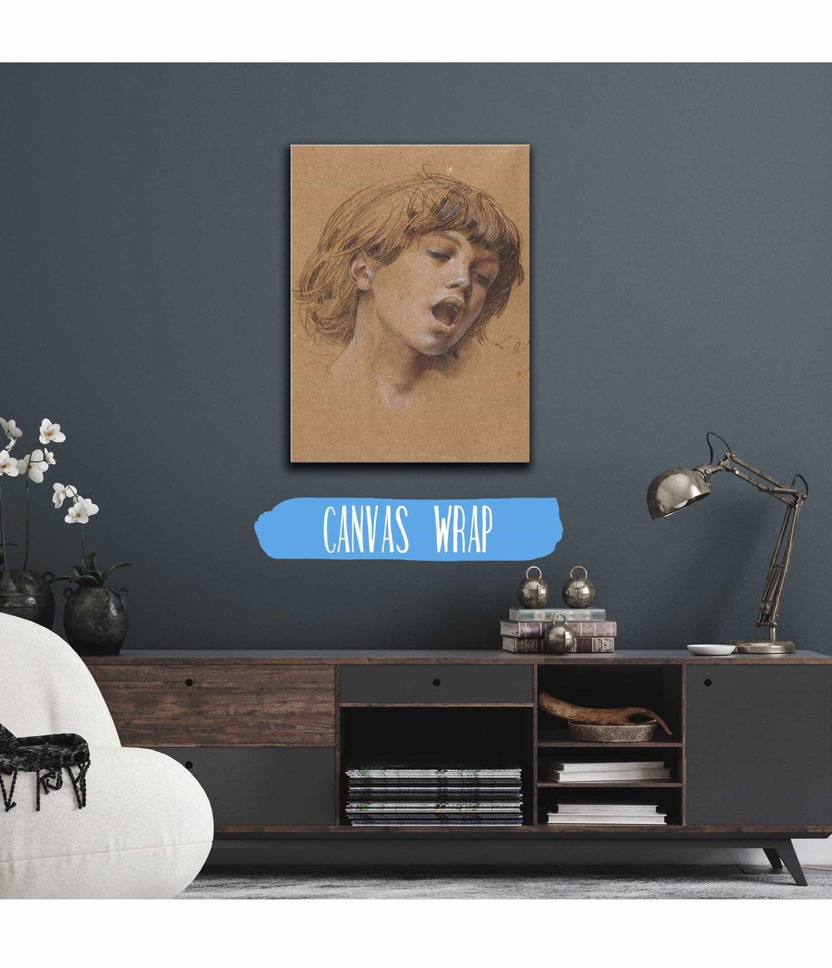 Head Of A Boy Singing Study For Music by Luc Olivier Merson