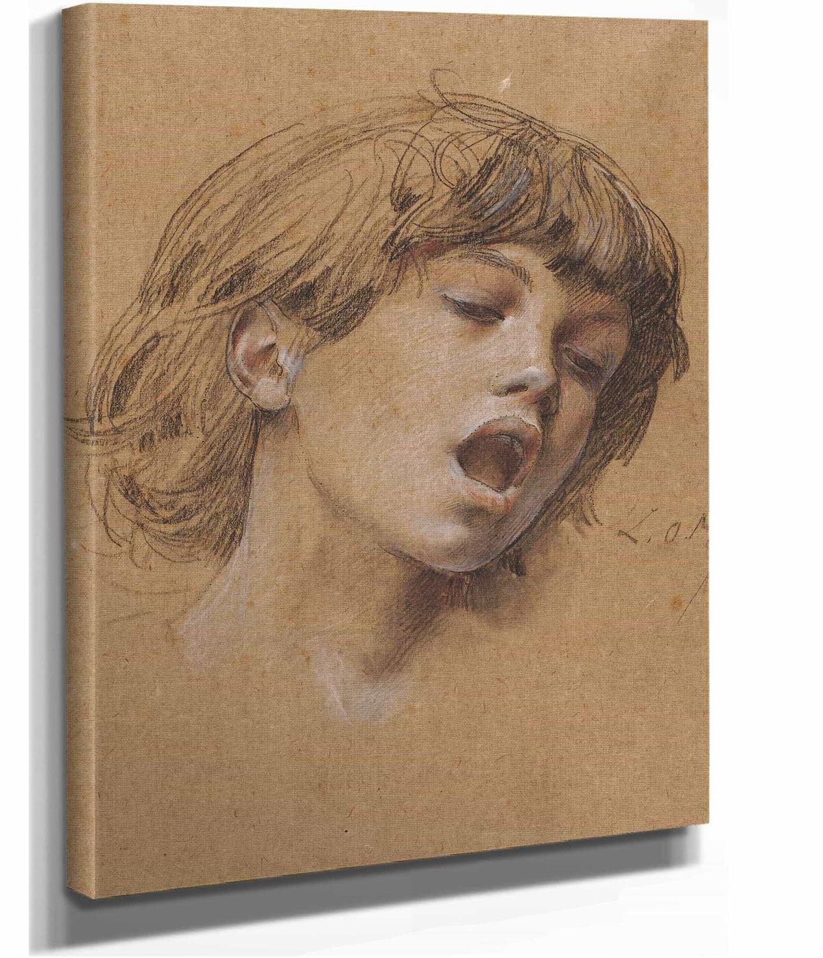 Head Of A Boy Singing Study For Music by Luc Olivier Merson