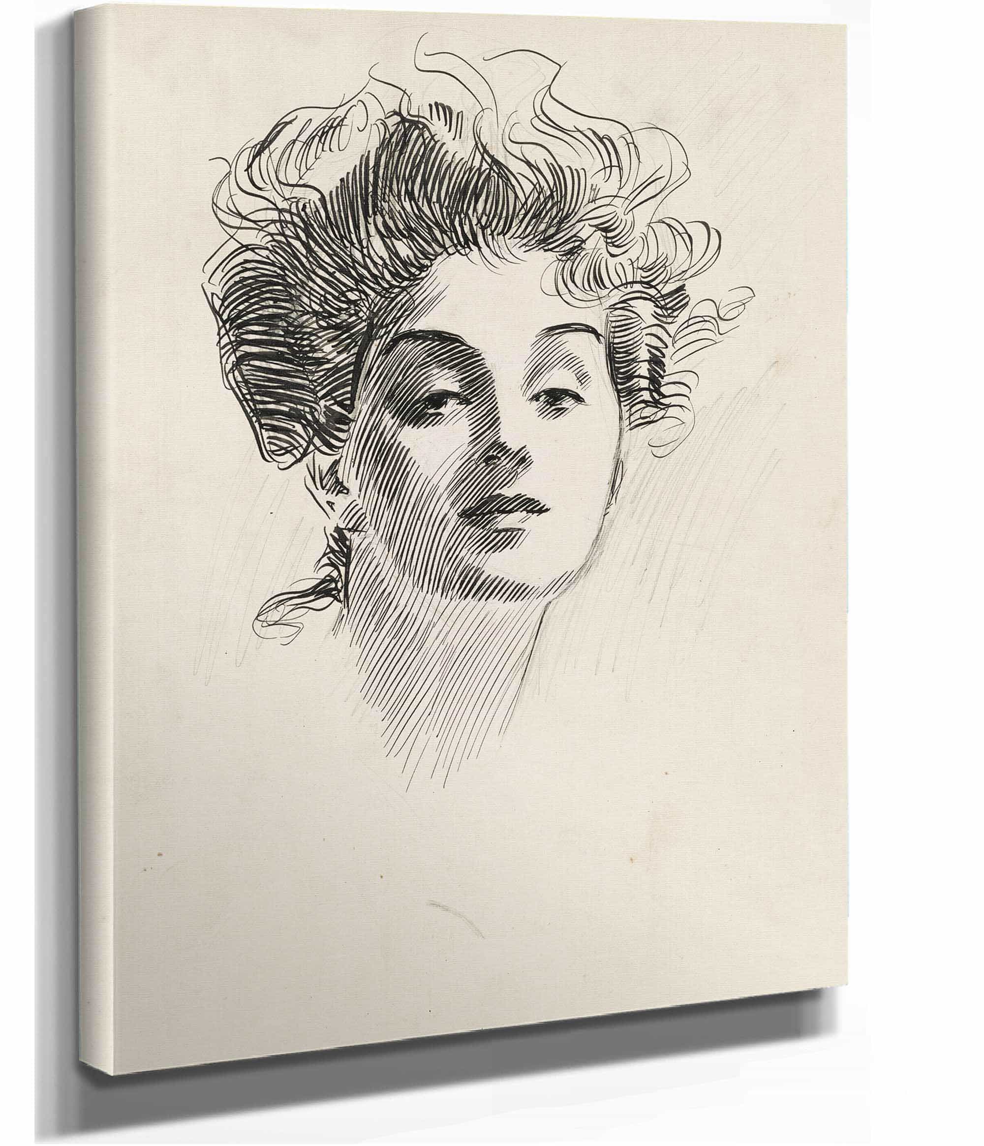 Head Of A Girl by Charles Dana Gibson