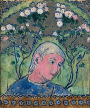 Head Of A Girl In Flowers by Tadeusz Makowski