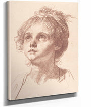 Head Of A Girl Looking Up by Jean Baptiste Greuze