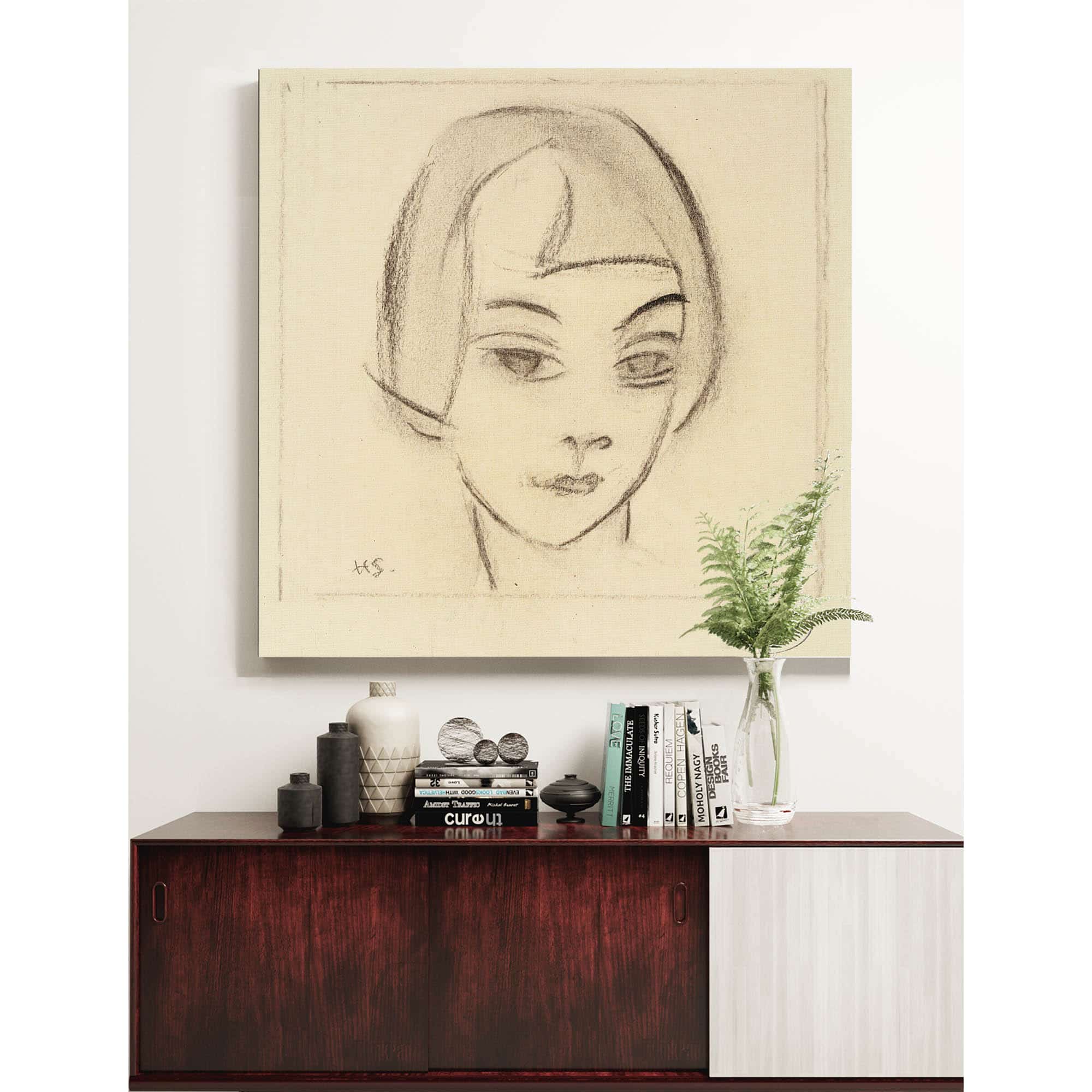 Head Of A Girl Vignette Karin by Helene Schjerfbeck