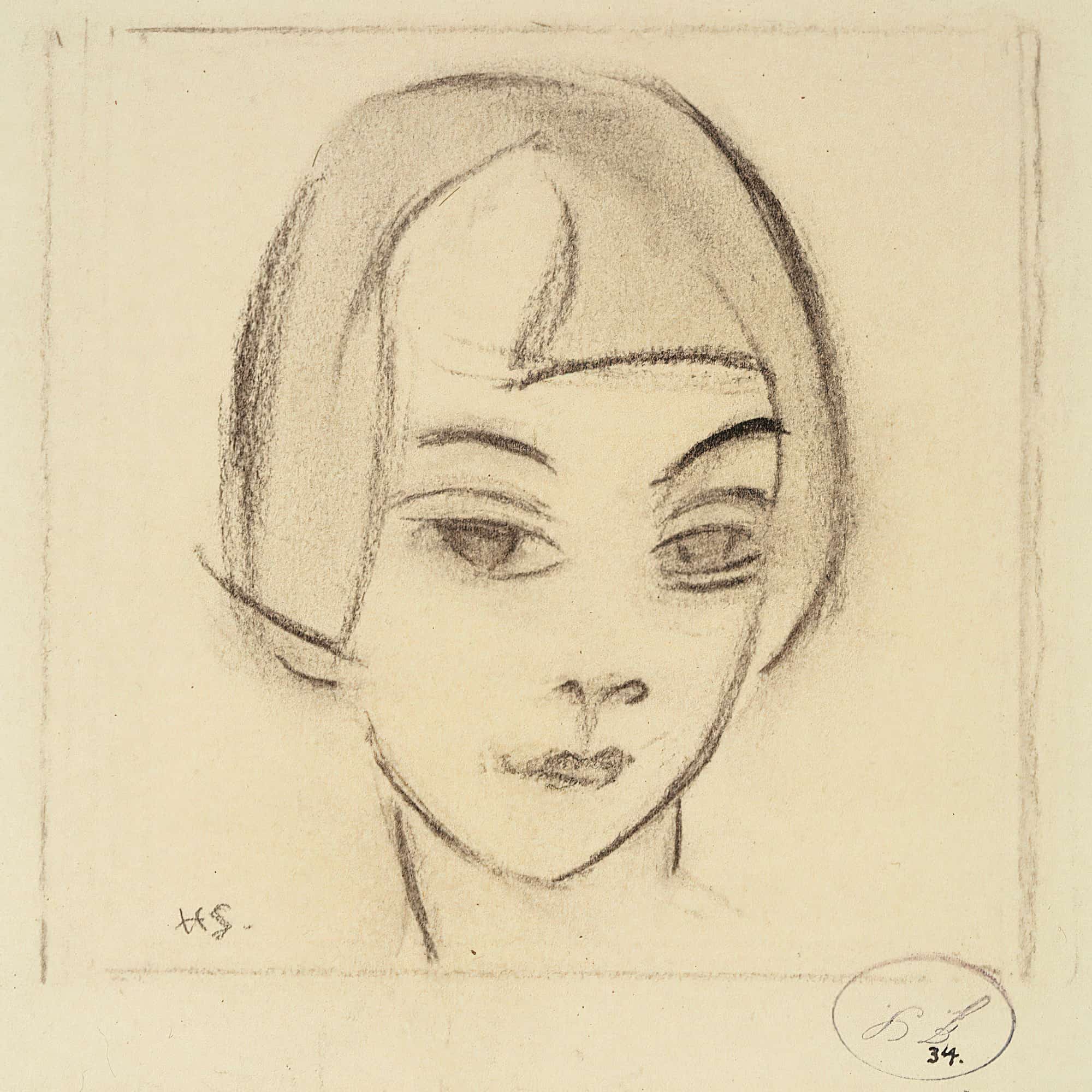 Head Of A Girl Vignette Karin by Helene Schjerfbeck