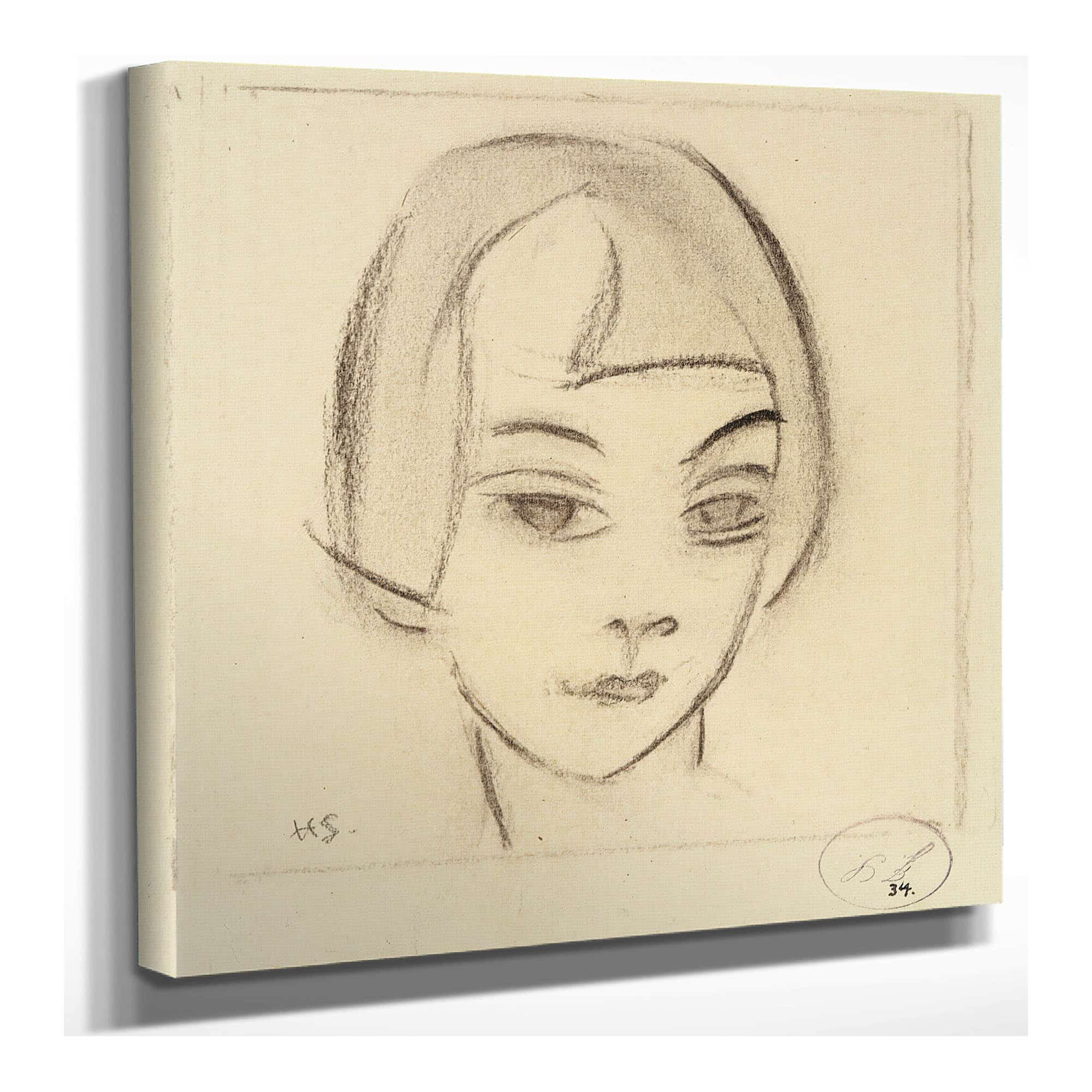 Head Of A Girl Vignette Karin by Helene Schjerfbeck