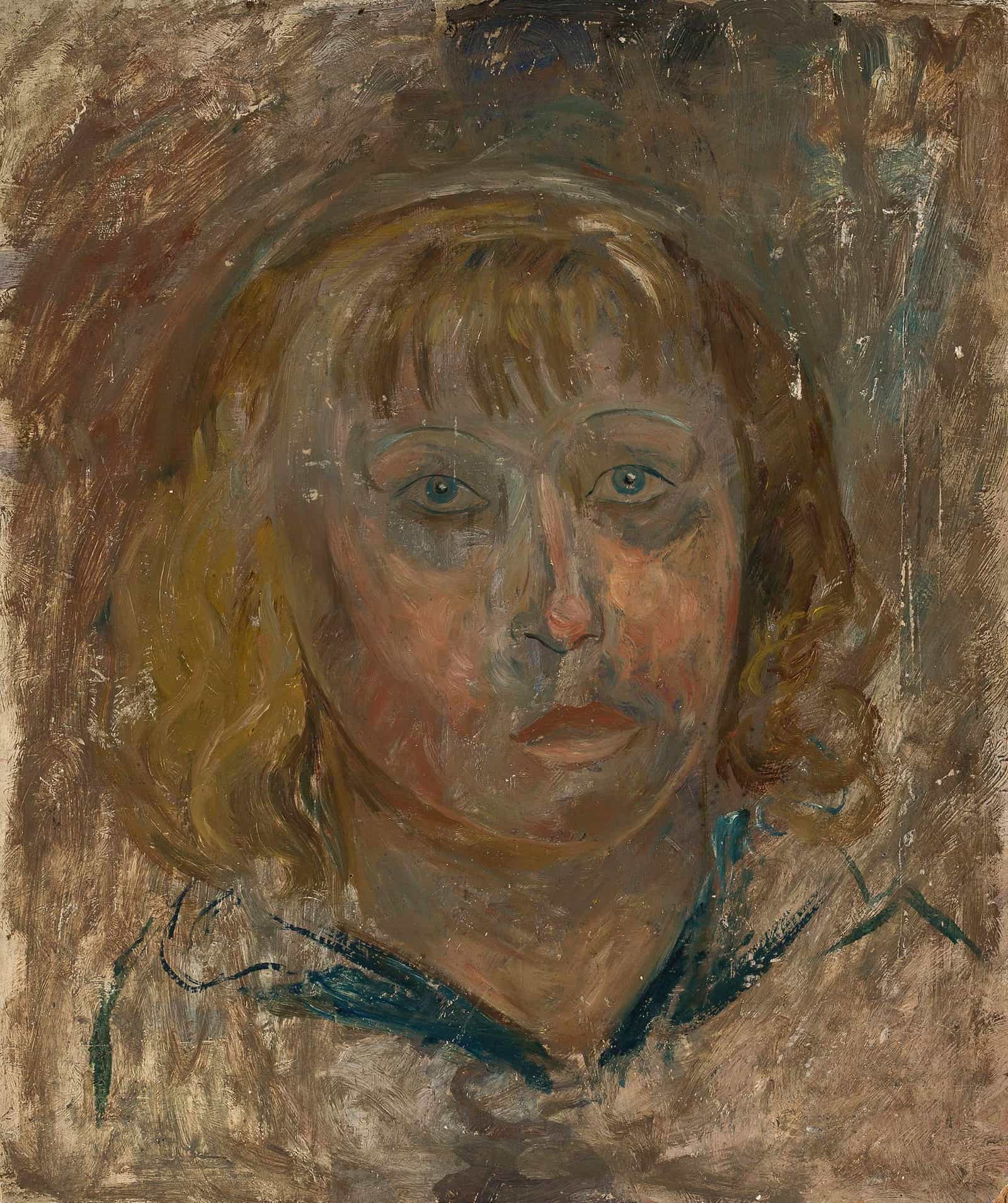 Head Of A Girl With A Fringe by Tadeusz Makowski
