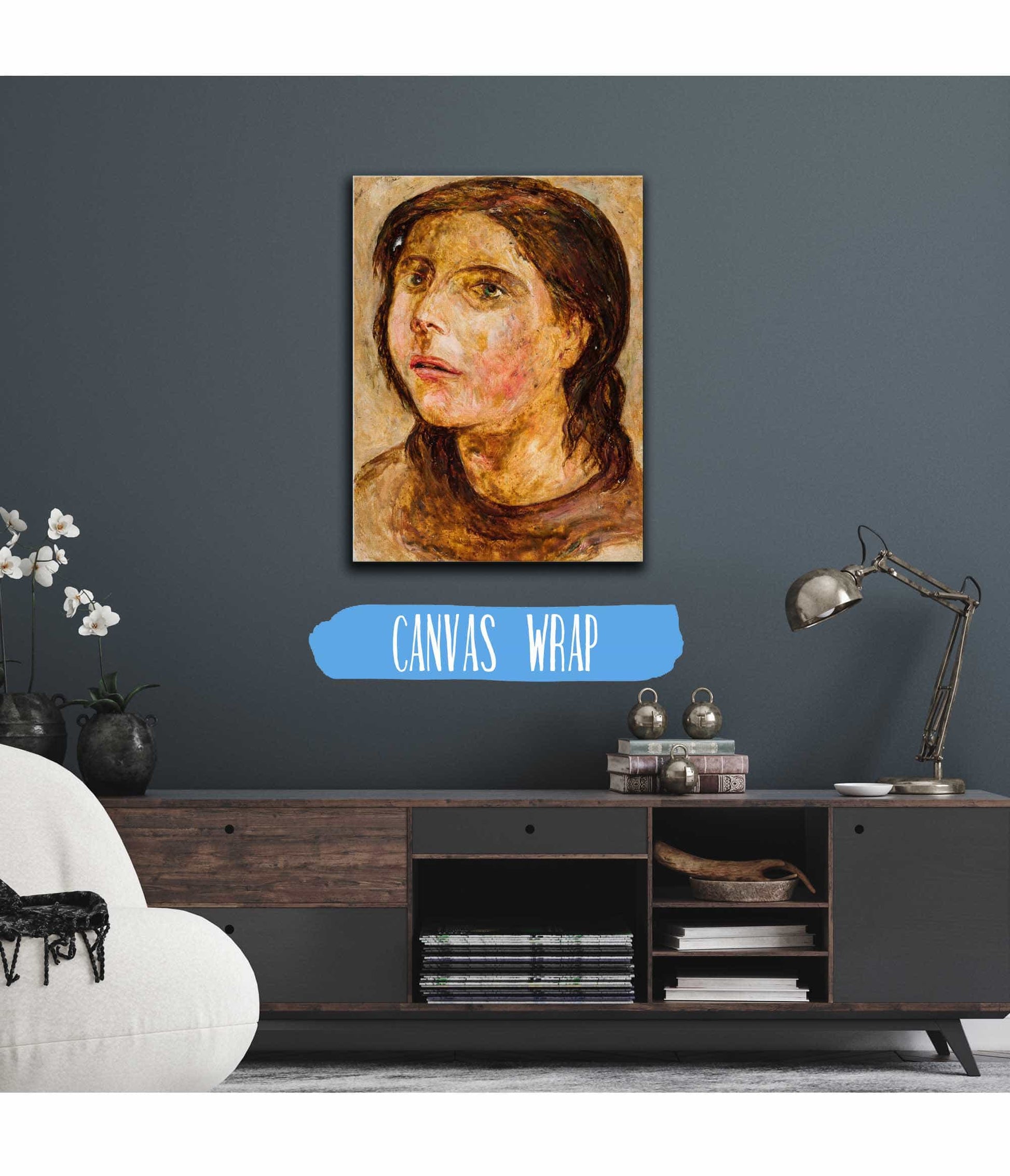 Head Of A Girl With A Half Open Mouth by Tadeusz Makowski