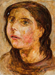 Head Of A Girl With A Half Open Mouth by Tadeusz Makowski