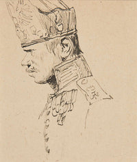 Head Of A Grenadier In Profile by Jean Baptiste Edouard Detaille